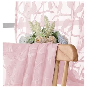 OVZME SHEER PANEL WINDOW PINK CURTAINS -  NEW DECOR